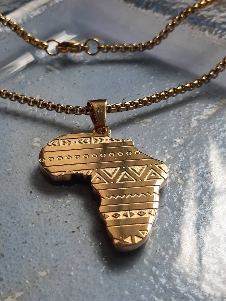 Sterling Silver Africa Map Pendant Necklace | eBay