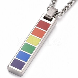 Collier Sifflet Arc-en-ciel LGBTQ+ - Acier Inoxydable, Outil De Respiration, Pendentif Unisexe - 11