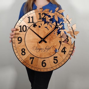 horloge murale en bois grande taille