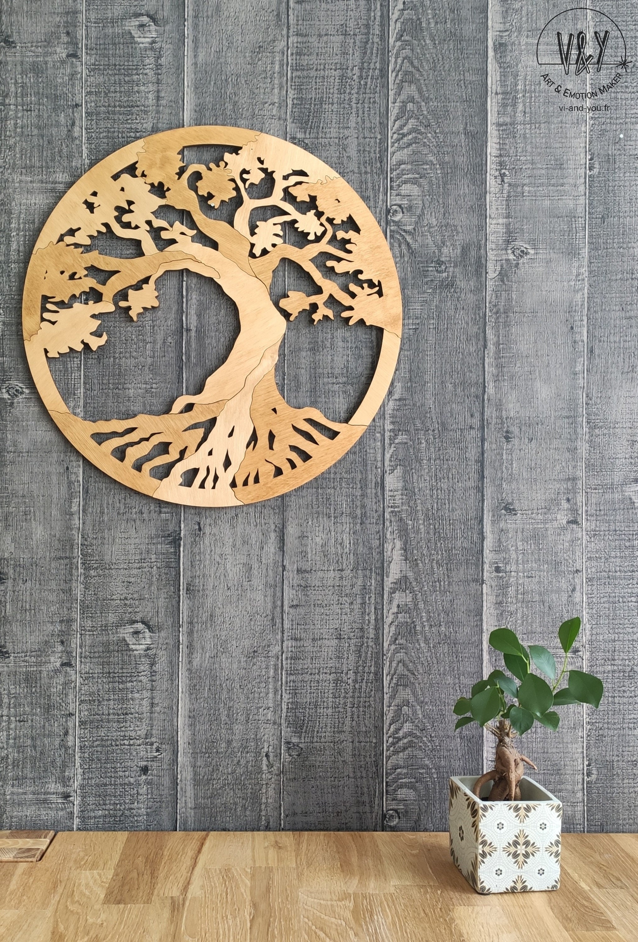 Arbre de Vie Mural en Bois