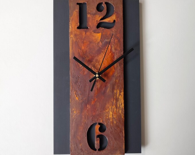 Rust Patina Clock, Rusty Metal Clock, Original Design Clock, Industrial ...