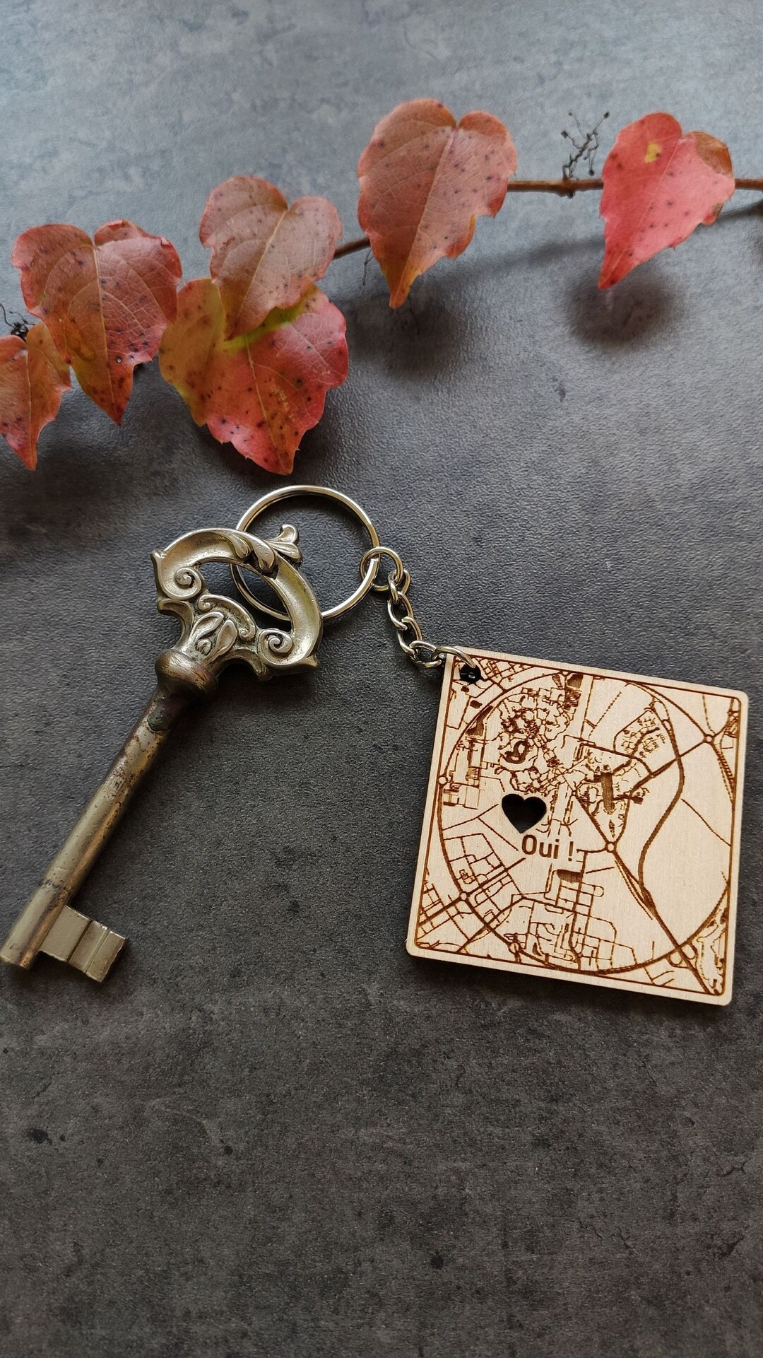 City Map Custom Key Chain - Square Shape - Etsy