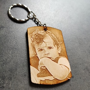 Porte-clés Personnalisable Photo Et Date – Cadeau Nouveau Papa, Fête Des Pères – Gravure Date Naissance Bébé, Acier Inox