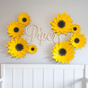 DIY Kit - Paper Flowers Set of 8 Small/Medium/Large/XL - Sunflowers - Nursery, Backdrop, Wall Decor, Shower, Wedding, Party, Birthday