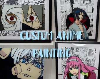 Glass Painting Anime Etsy
