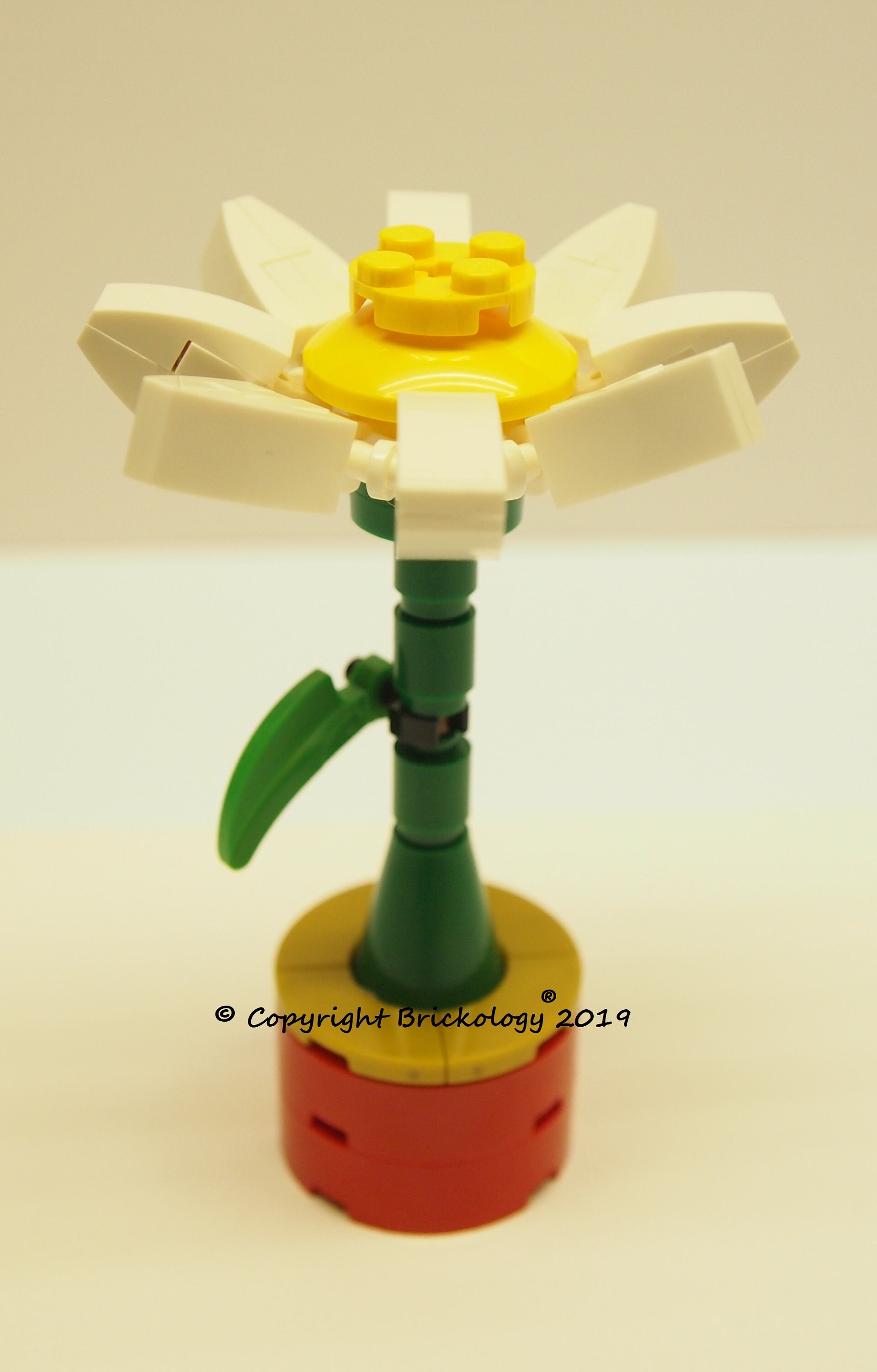 Lego® Daisy White Flower Single Stem Potted Model Building Kit Etsy