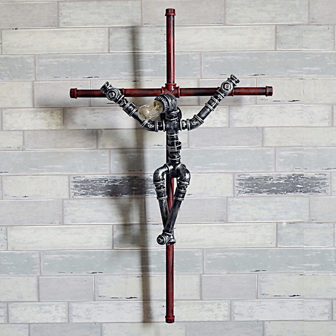 Industrial Jesus Cross Metal Pipe Wall Lamp/Gas Pipe Wall Etsy