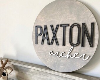 Round wood nursery name sign , name sign for nursery girl, boy, above crib sign baby shower gift, nursery decor, boho nursery, name board