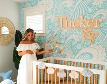 Custom wood name sign | Boho name sign | Girl Name Sign | Above crib sign | Baby shower gift | Layered Name Sign | Large wood name sign