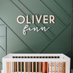 Signo de nombre de guardería / Signo de nombre de bebé de madera para guardería / Recorte de nombre de madera personalizado / Decoración personalizada de guardería / Letras de guardería de madera