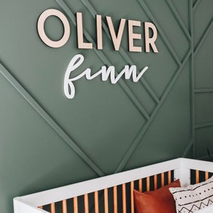 Nursery Name Sign | Wooden Baby Name Sign for Nursery | Custom Wooden Name Cutout | Personalized Nursery Decor | Wooden Nursery Letters