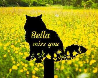 Custom Cat Memorial Stake Cat Memorial Plaque with Stake Cat Grave Marker Cat Memorial Gifts Metal Garden Stake Cat Burial Stake Metal Signs