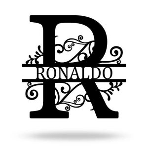 Placa de sobrenome | Decoração de parede com monograma | Arte de parede em metal | Placas de metal personalizadas | Placa de sobrenome | Presente de casamento personalizado | Arte de metal personalizada