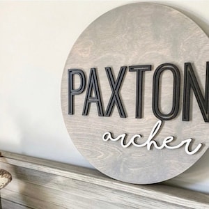 Round wood nursery name sign , name sign for nursery girl, boy, above crib sign baby shower gift, nursery decor, boho nursery, name board