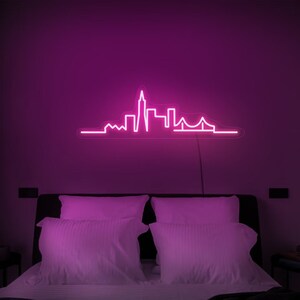 City Skyline Neon sign,College dorm decor,Skyline neon light gift, Office decor, Neon Skyline Sign,City led sign,Skyline neon sign,Home Deco