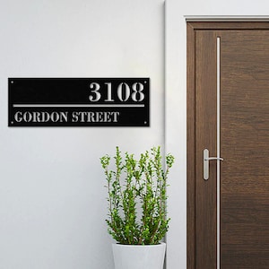 Modern Deco House Number Sign | Metal Address Number Plaque | Modern Address Sign | Retro Style House Numbers | Metal Modern Deco Numbers