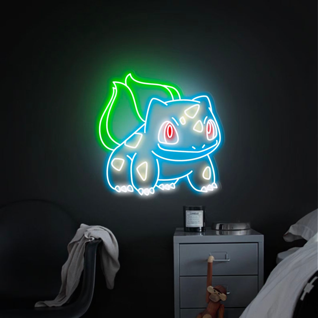 Pokeman BULBASAUR Anime Led Neon Light Cute Neon Sign Indoor Etsy