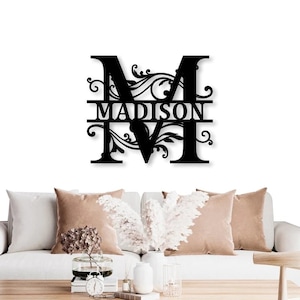 Custom Metal Family Name Sign for Wall Porch Decor Personalized Metal ...
