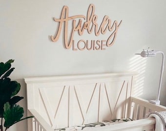 Baby girl Wooden Name Sign, Nursery Name, Baby Name Cut out, Cutout Name, Wood Name Sign, Wooden Baby Name, Kids name first and middle name