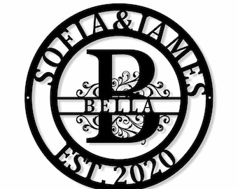 Personalized Wedding Gift Last Name Established Sign Family Name Sign Metal Sign Custom Metal Sign Anniversary Couple Gift Personalized Sign