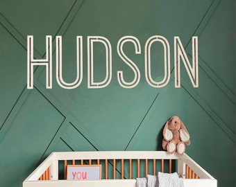 Placa de nome de madeira Placa de nome personalizada Decoração de berçário personalizada Placa de parede com nome para berçário Placa de nome personalizada Letras de madeira para berçário de bebê