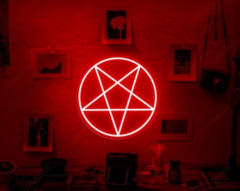 Led inverted pentagram sign LED Light Pentagram Shaped Sign Decoration Home Decor Heart Bible Сross Neon Sign Inverted Cross LED Neon Sign