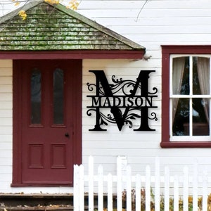 Custom Metal Family Name Sign for Wall Porch Decor Personalized Metal ...