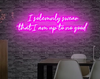 I solemnly swear that i am up to no good Neon Sign LED Light Sign Room Yard Home Wall Decor Art, Gift for Her, Custom neon signs, Neon Light
