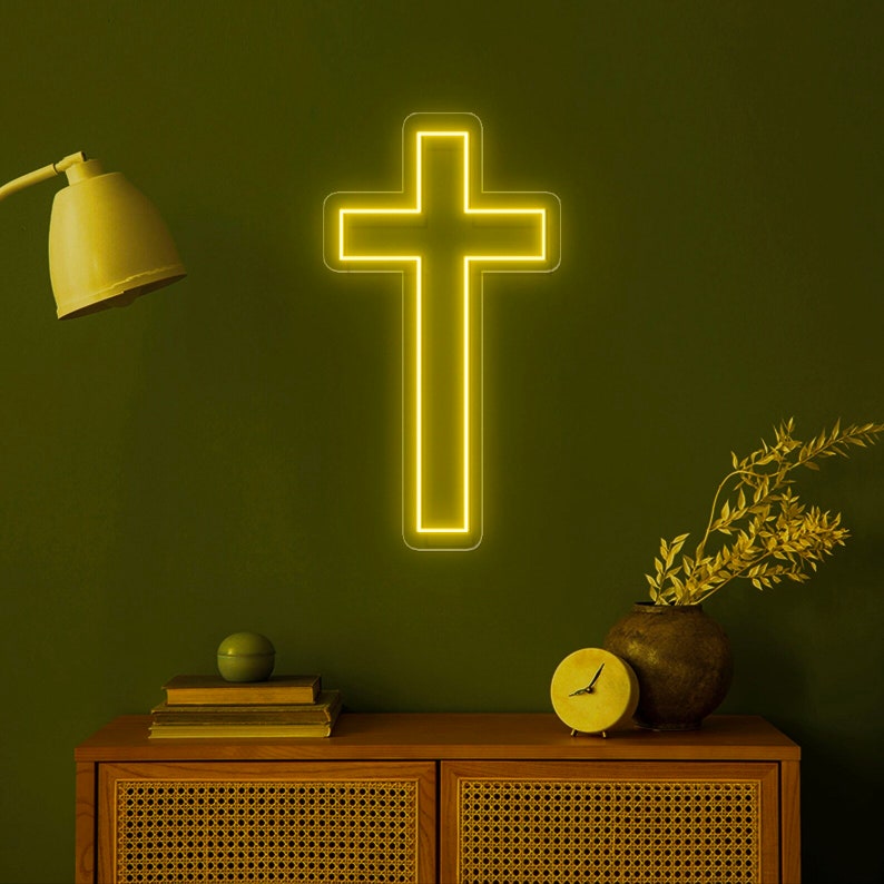 Cross Neon Sign LED Cross Sign Light Neon Cross Light Red Neon Cross ...