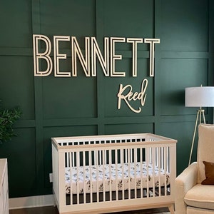 Letrero de madera personalizado con nombre de bebé / Arte de pared con letras / Arte para habitación de niños / Arte de pared para guardería / Letrero con nombre de bebé / Decoración de habitación de niños / Letrero de madera / Boho