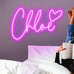 Letrero de neón personalizado con nombre / Letrero con nombre / Letrero para guardería / Letras para guardería / Decoración infantil / Decoración de guardería / Decoración de dormitorio / Habitación de niñas / Niños