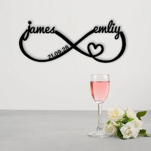 Metall Infinity Symbol mit Namen - Hochzeit Infinity Symbol - Hochzeit Infinity Symbol - Geschenk Hochzeit - Hochzeitsgeschenk