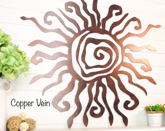 Teahutty Wacky Sun Metal Wall Art Outdoor Decor,12 Inch 3D Metal Sun Wall Decor Spiral Sun Decor Hanging For Home Garden Patio Fence Decorations, Light Blue