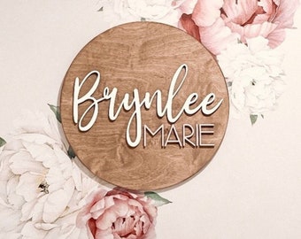 Round wood nursery name sign , name sign for nursery girl, boy, above crib sign baby shower gift, nursery decor, boho nursery, name board