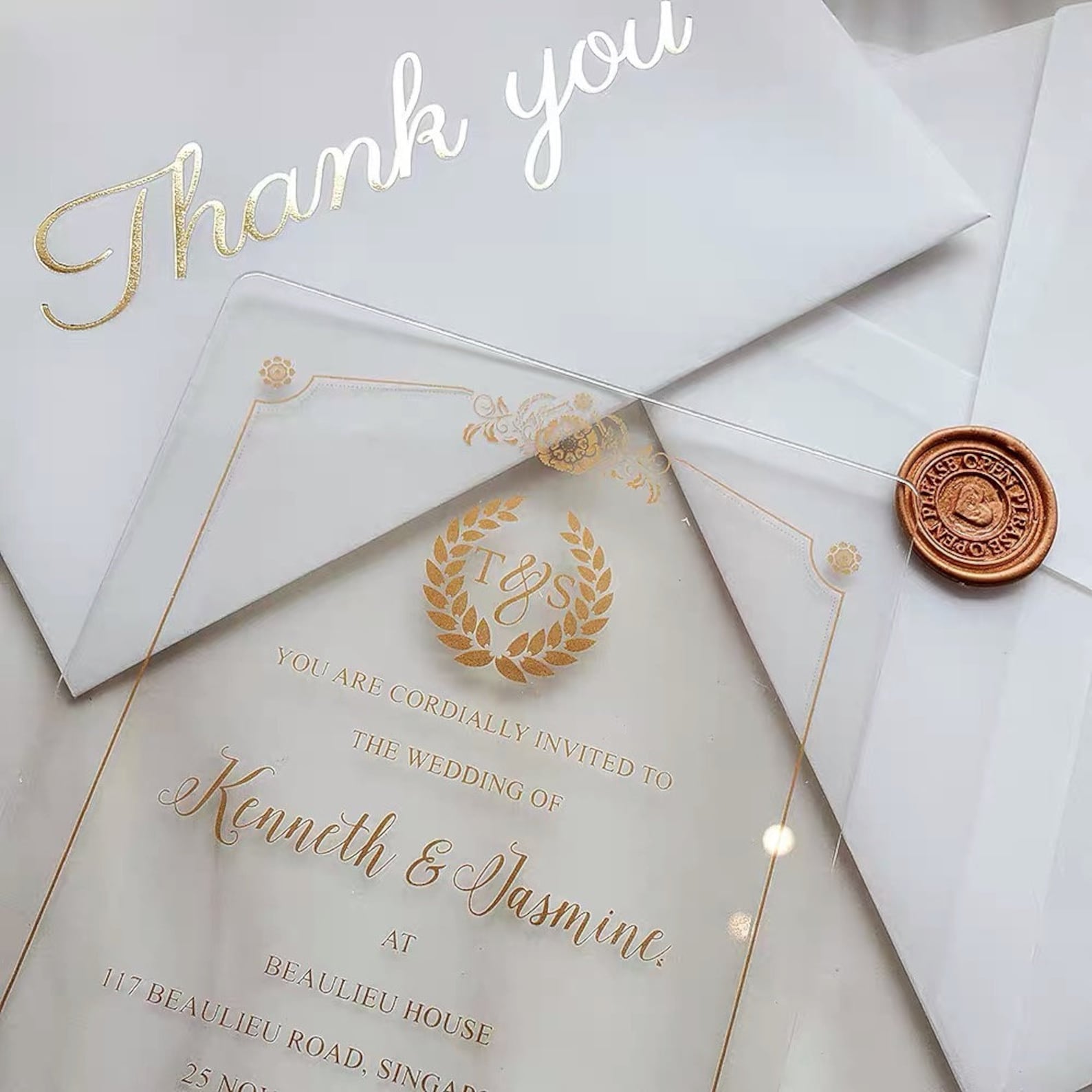Acrylic Custom Wedding Luxury Invitations Clear Invitation | Etsy