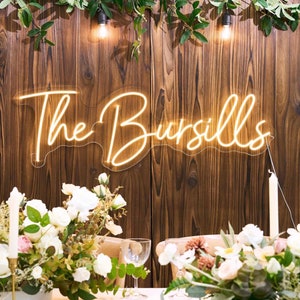 Custom Neon Sign for Wedding Decor | Last Name Neon Sign | Neon Sign Wedding | Neon Name Sign | Led Sign for Wedding Backdrop | Wedding Gift