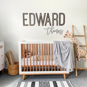Letrero de madera personalizado con nombre de bebé / Arte de pared con letras / Arte para habitación de niños / Arte de pared para guardería / Letrero con nombre de bebé / Decoración de habitación de niños / Letrero de madera / Boho