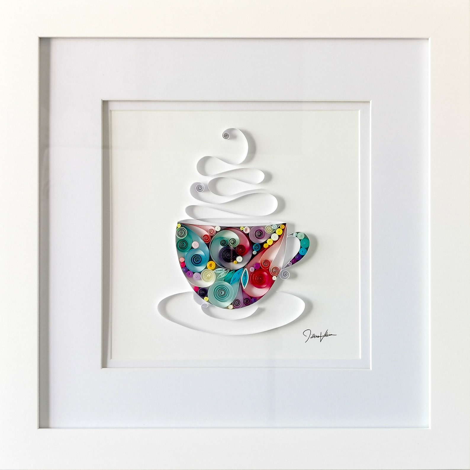 Quilled Coffee Cup Coffee Cup Art Coffee Wall Art Coffee Etsy