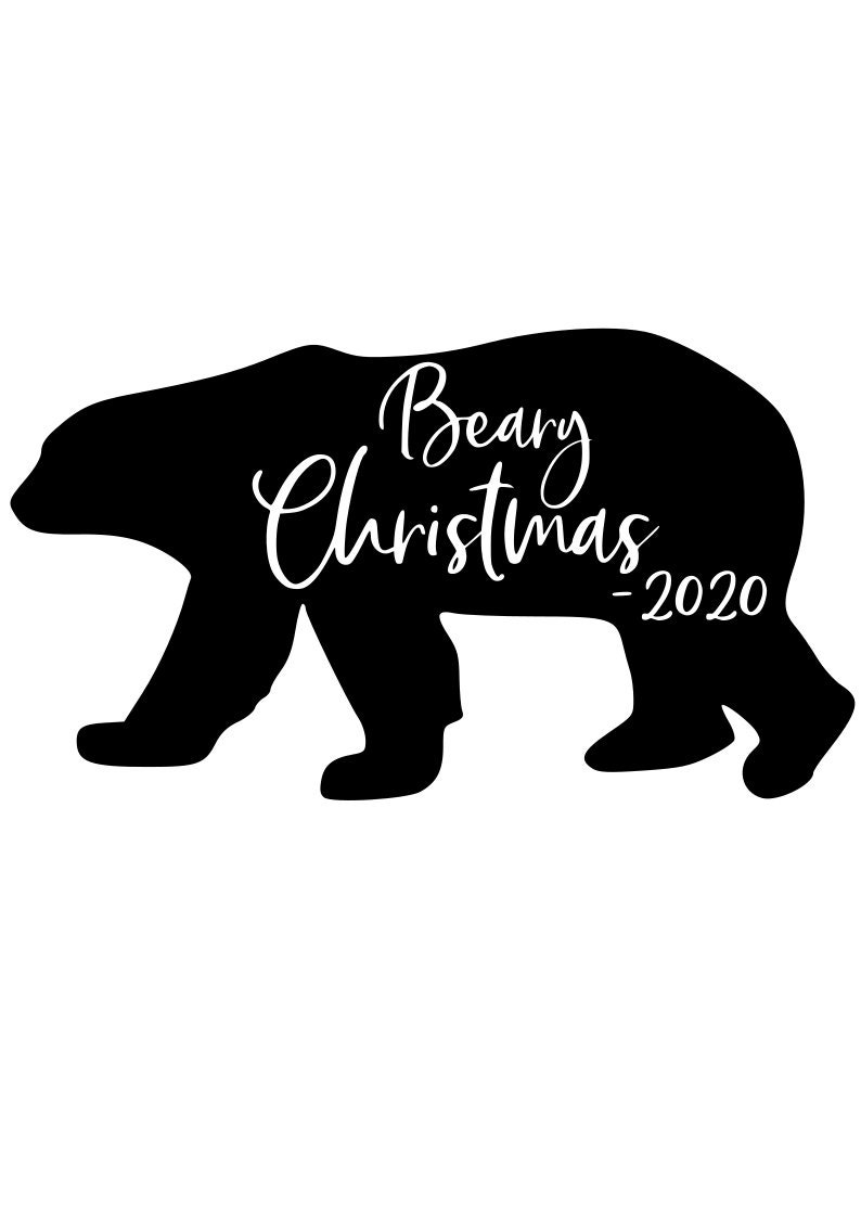 Large Polar Bear Christmas Design SVG Cut File and Clipart - Etsy