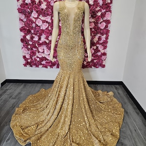 Prom Dress, African Mermaid Dress, Diamond Dress, Special Occasion Dresses,  Handmade Haute Couture Gown, Luxe Dress, Evening Gown