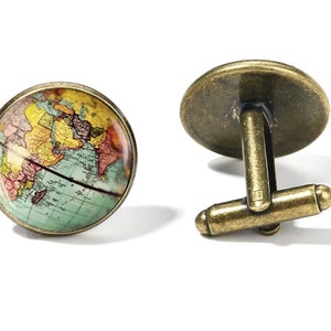 Boutons de manchette carte du monde