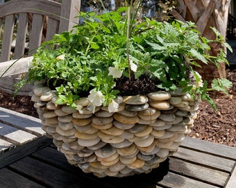 Extra-Large Stone Planter – Handmade Outdoor or Indoor Garden Pot, Natural Rock Home Decor