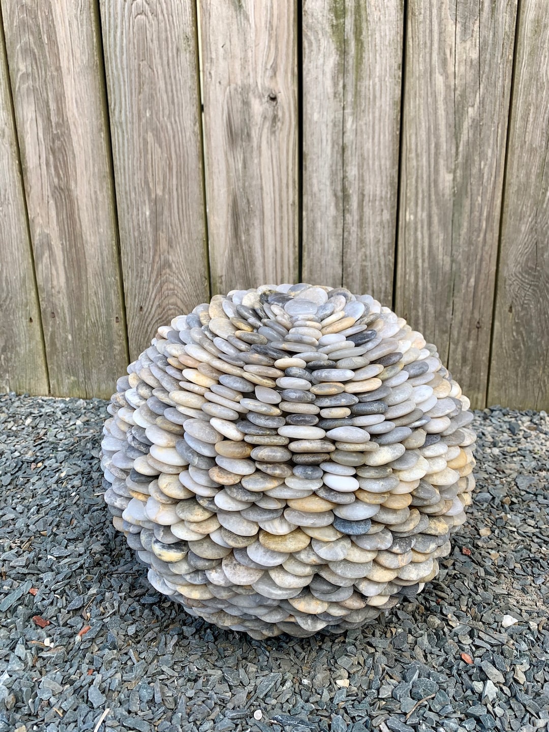 Orb Outdoor Medium Decorative One-of-a-kind Multi-colored Stone Sphere ...