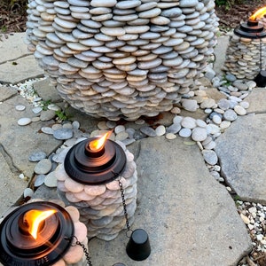 Stone Torches-Outdoor Garden or Deck Decorative One-of-a-Kind Multi-Colored Torches image 7