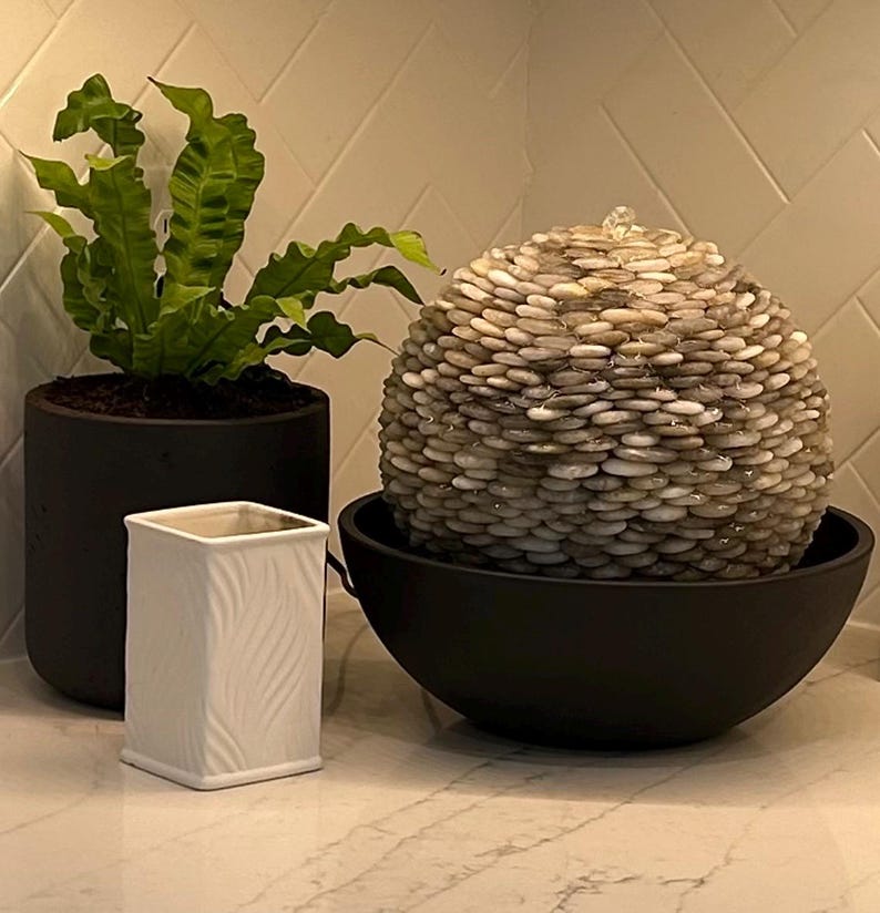 Handmade Stone Water Fountain – Indoor or Outdoor Garden Zen Water Feature, Natural Home Decor image 4