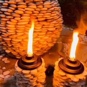 Stone Torches-Outdoor Garden or Deck Decorative One-of-a-Kind Multi-Colored Torches image 8