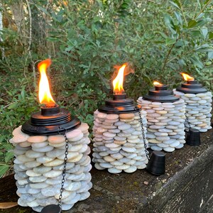 Stone Torches-Outdoor Garden or Deck Decorative One-of-a-Kind Multi-Colored Torches image 6