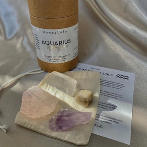 Aquarius Zodiac Crystal Healing Kit | Crystal Kit | Self Care | Zodiac Signs | Healing Crystals