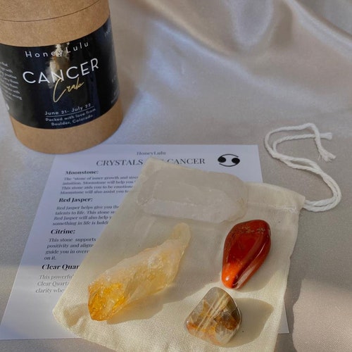 Cancer Zodiac Crystal Healing Kit Crystal Kit Self Care Etsy