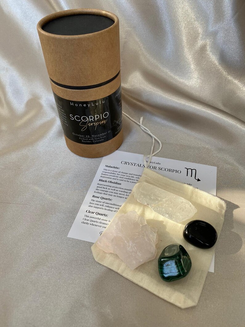 Scorpio Zodiac Crystal Healing Kit Crystal Kit Self Care Etsy